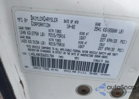 2003 Jeep Liberty Sport z USA, uszkodzony, nr VIN 1J4GL48K93W551784